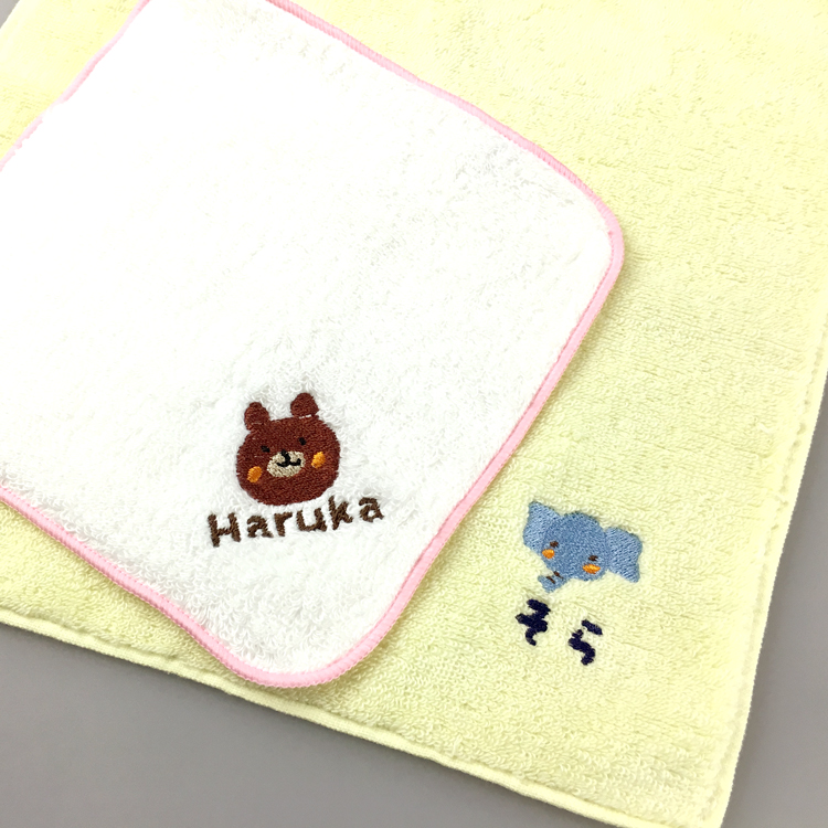 品番 N 01 おなまえ刺繍タオル どうぶつ Tシャツプリントのサクラさん